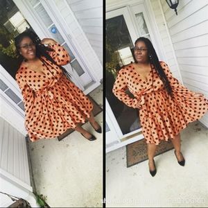 SHEIN Orange Polka Dot Dress